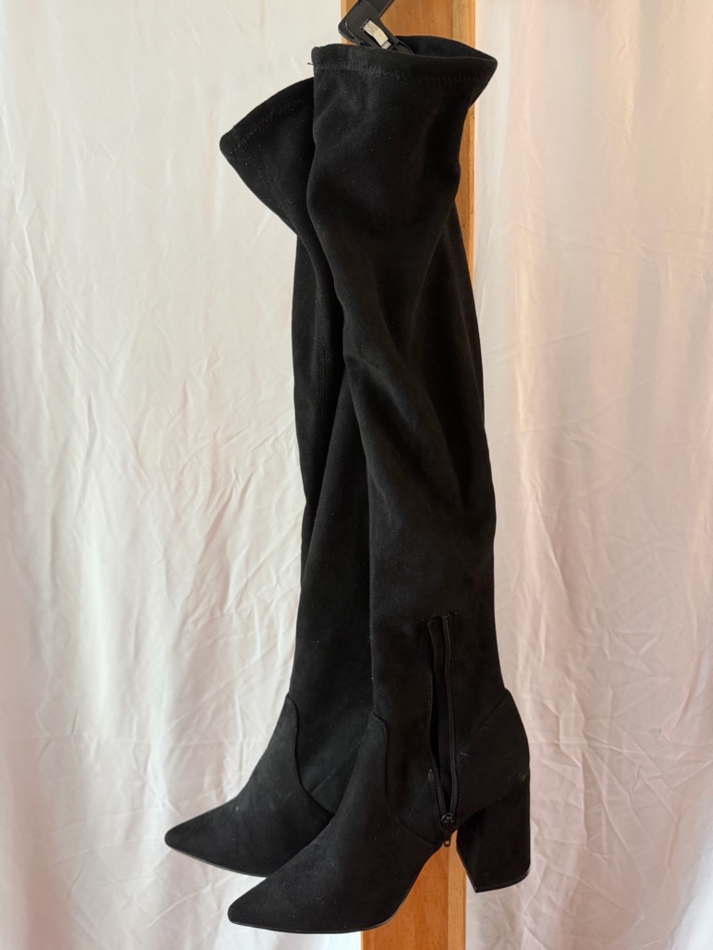 Size 8 - Women's Black Over-the-Knee Block Heel Boots